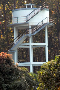 A water tank in a community where water is scarce and provides a much needed reserve. Built with funds provided by STCS