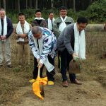 Members of the Malaysian sangha at the site of the new Mindrolling International Meditation Centre.